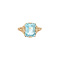 vintage Gouden ring met blauwe topaas 14 kt