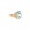 vintage Gold ring with blue topaz 14 kt
