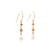 vintage Gold earrings with citrine and pearl 14 kt