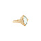 vintage Gouden ring met blauwe topaas 14 kt