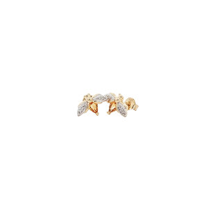 Earrings with citrine and diamond 9 kt