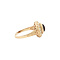 vintage Gouden ring met granaat en opaal 14 kt