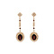 vintage Gold earrings with garnet and pearl 14 kt