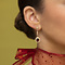 vintage Gold earrings with garnet and pearl 14 kt