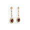 vintage Gold earrings with garnet and pearl 14 kt