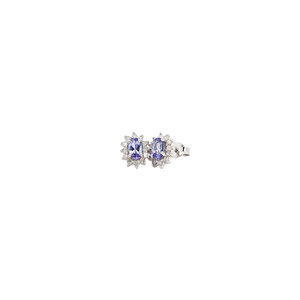 Earrings with tanzanite and diamond 9 kt
