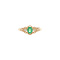 vintage Gold ring with emerald and diamond 14 kt