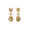 vintage Gold earrings with peridot and pearl 14 kt
