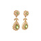 vintage Gold earrings with peridot and pearl 14 kt