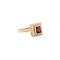 vintage Gold ring with garnet and diamond 14 kt