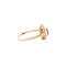 vintage Gouden ring met granaat en diamant 14 kt