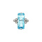 vintage Gold ring with blue topaz and diamond 14 kt