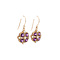 vintage Gold earrings with amethyst and pearl 14 kt