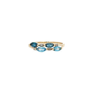 Ring with topaz and diamond 9 kt