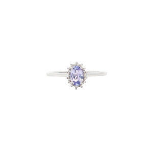 Ring with tanzanite and diamond 9 kt