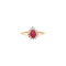 vintage Ring with ruby and diamond 9 kt