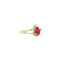 vintage Ring with ruby and diamond 9 kt