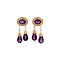 vintage Gold earrings with amethyst 14 kt