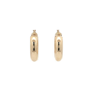 Smooth hoop earrings 9 kt