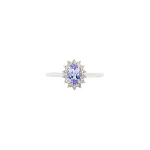 Ring with tanzanite and diamond 9 kt