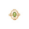vintage Gold ring with peridot and pearl 14 kt