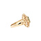 vintage Gouden ring met peridoot en parel 14 kt