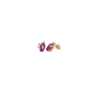 Earrings with amethyst and diamond 9 kt