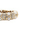 vintage Geelgouden vintage bangle met parel en diamant 18 krt