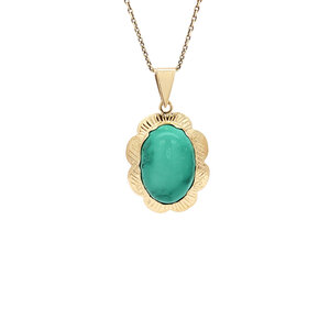 Gold pendant with turquoise 14 kt