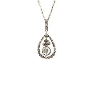 Gold pendant with rose diamond 14 kt/925