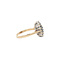 vintage Gouden vintage entourage ring met saffier en diamant 14 kt