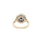vintage Gouden vintage entourage ring met saffier en diamant 14 kt