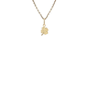 Gouden klavertje vier hanger 14 kt