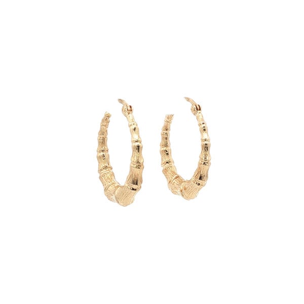 vintage Gouden vintage bamboe oorringen 14 kt