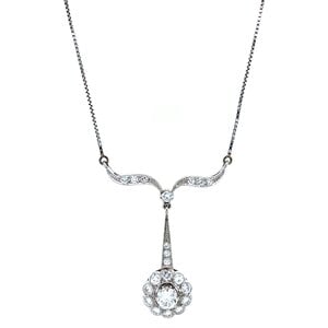 White gold necklace with diamond 14 kt