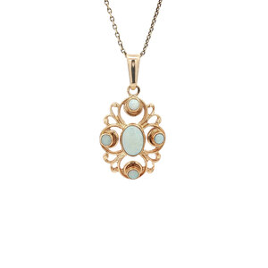 Gold pendant with opal 14 kt