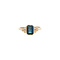vintage Gouden ring met blauwe topaas en diamant 14 kt
