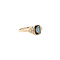 vintage Gouden ring met blauwe topaas en diamant 14 kt