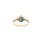 vintage Gouden ring met blauwe topaas en diamant 14 kt