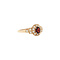 vintage Gouden ring met granaat en diamant 14 kt