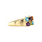 vintage Golden vintage ring with garnet, amethyst, peridot, citrine, topaz and diamond 14 kt