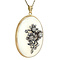 vintage Gold vintage pendant with agate and diamond 14 kt/925