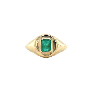 Gold ring with emerald 14 kt