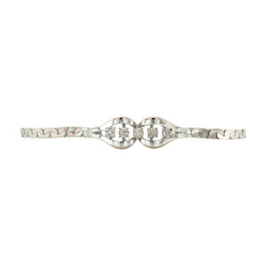 White gold bracelet with diamond 14 kt