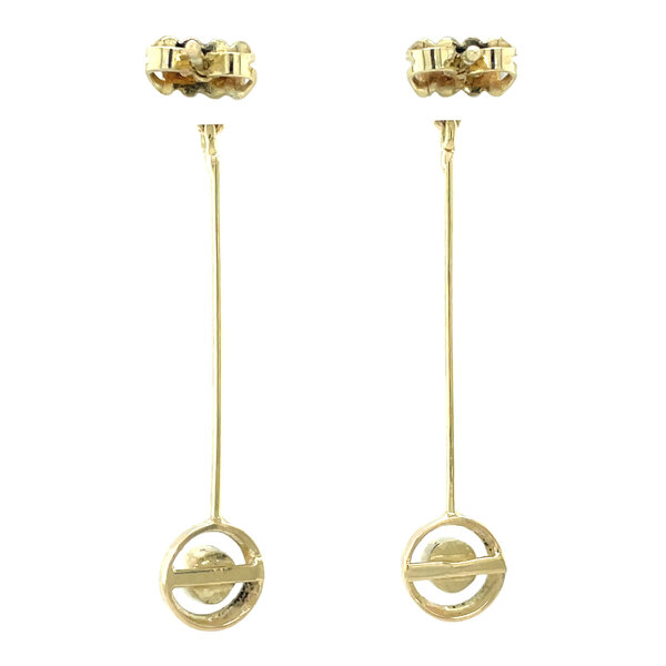 vintage Gouden vintage oorstekers met diamant 14 kt