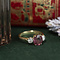 vintage Gold ring with vintage ruby and diamond 18 kt