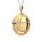 vintage Gold vintage pendant with miniature painting and zirconia 14 kt