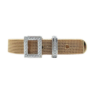 Bicolour gouden armband met diamant 18 kt