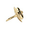 vintage Gouden vintage ring met kleursteen en diamant 14 kt