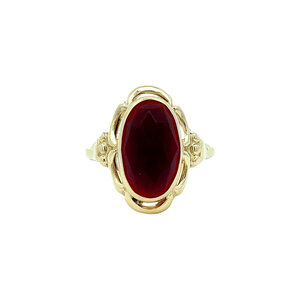 Gold ring with carnelian 14 kt